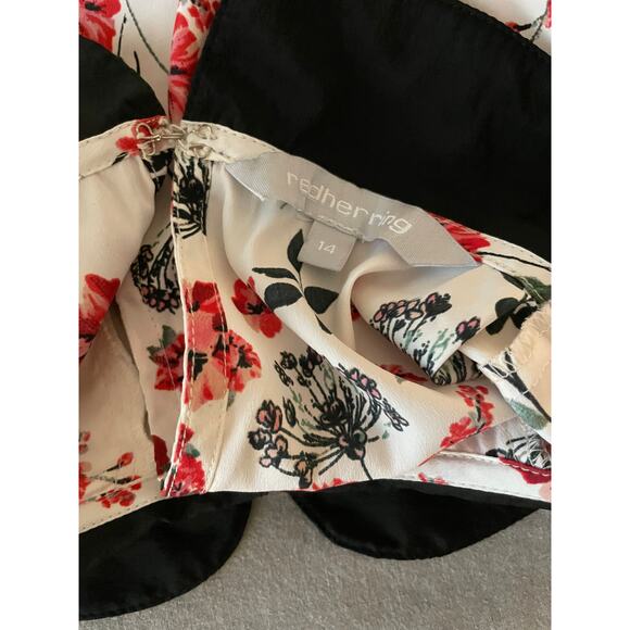 Red Herring SZ 14 Floral Short Sleeve Blouse - Picture 2 of 7